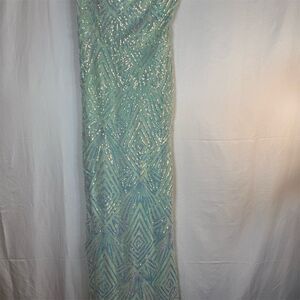 Speechless Womens Strapless Gown Size 11 Mint Green Sequin Maxi Prom Formal